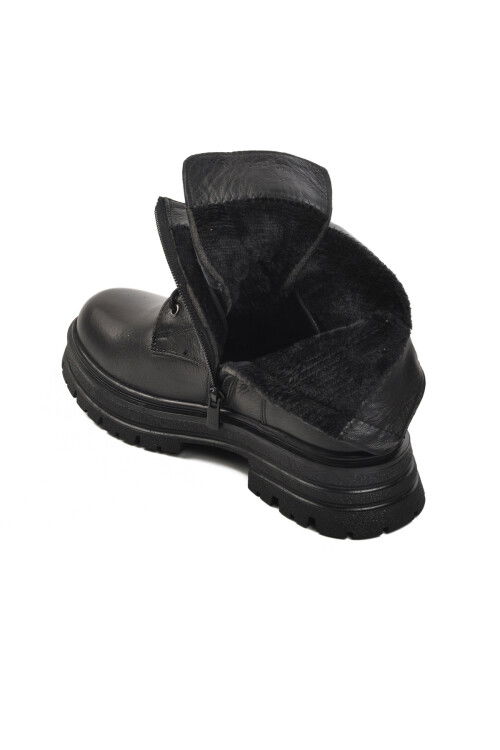 Black Genuine Leather Womens Boots 9814 Z