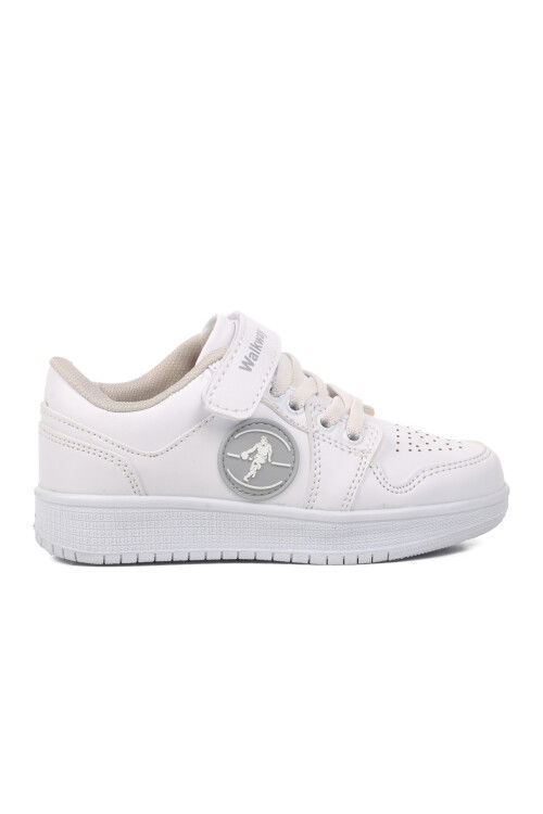 White-White Childrens Sneakers Slogan P