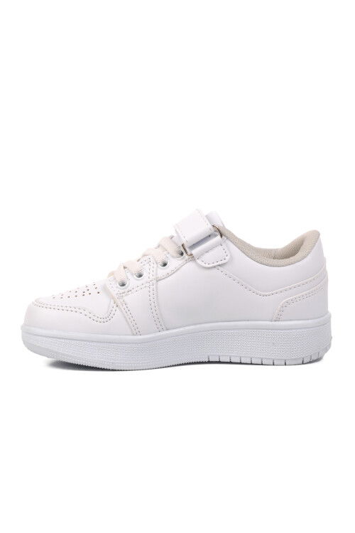 White-White Childrens Sneakers Slogan P