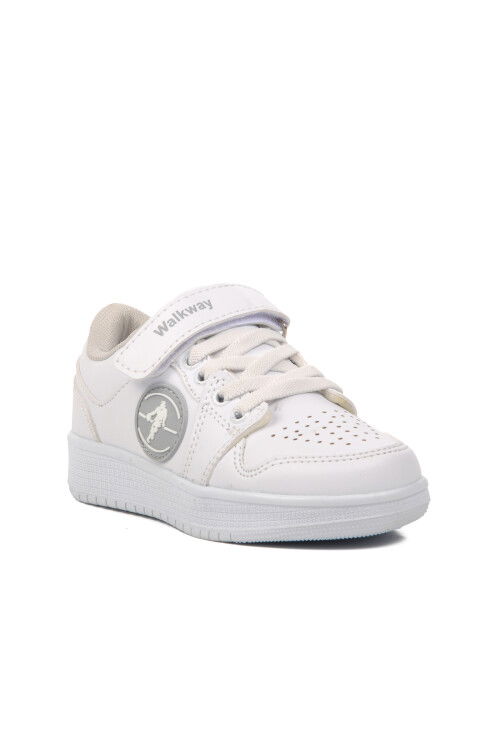 White-White Childrens Sneakers Slogan P