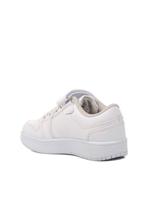 White-White Childrens Sneakers Slogan P