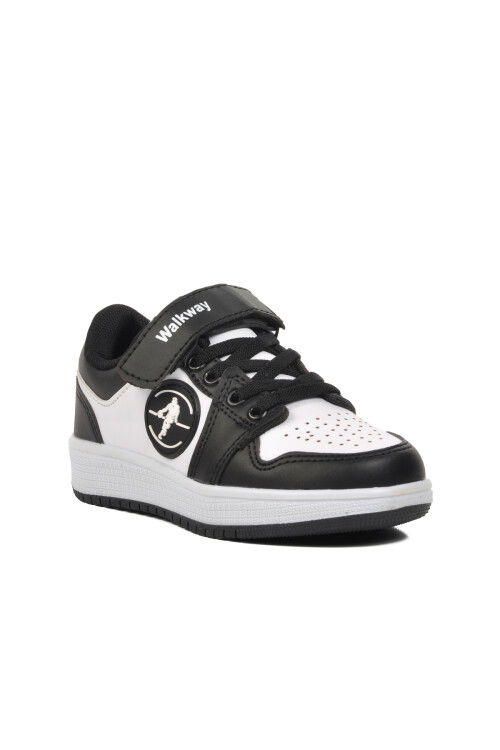 Black-White Childrens Sneakers Slogan P