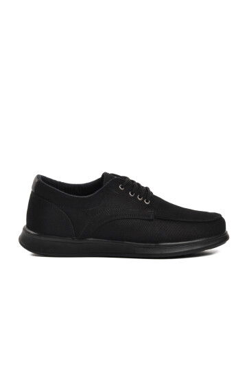 Black Linen Lightweight Mens Casual Shoes 023 M