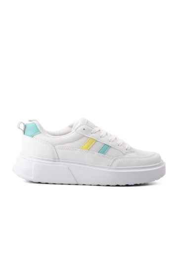 White-Yellow Womens Sneakers Deren G