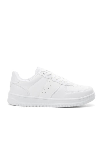 White Unisex Lace-Up Sneakers Bern G