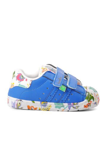 Saks Blue Velcro Baby Sneakers BN-30844 B