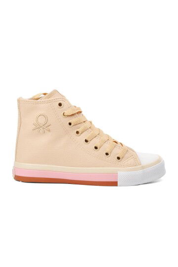 Beige Linen Ankle-Length Womens Sneakers BN-30726 Z