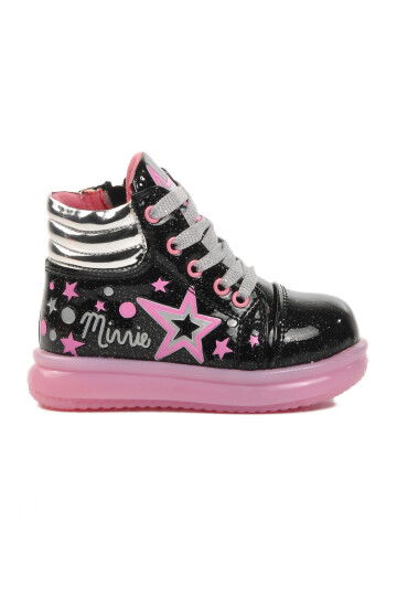 Black Pink Zippered Girls Boots Sirius B