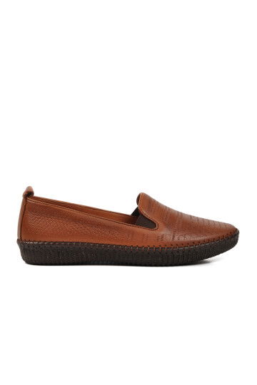 Tan Genuine Leather Anatomic Womens Casual Shoes 7232 Z