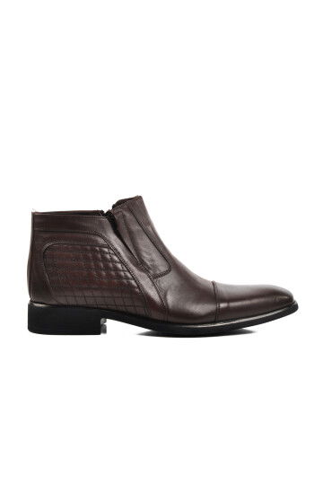 Brown Genuine Leather Mens Boots 02356 M