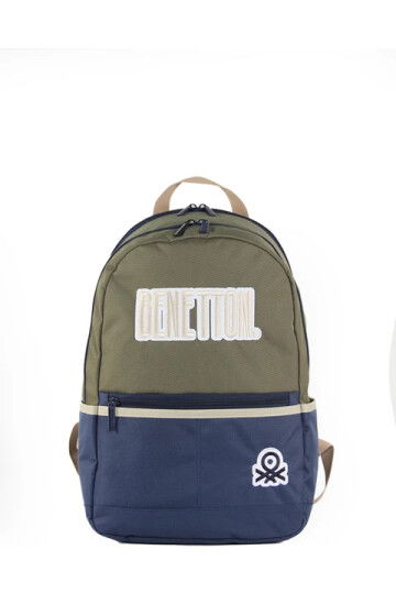 Khaki-Navy Unisex Backpack 03859