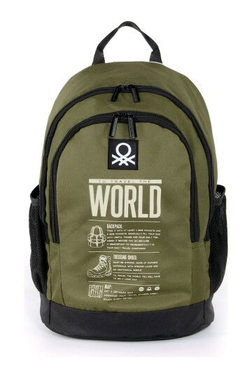 Khaki-Black Unisex Backpack 03826