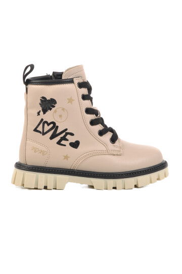 Cream Fleece Girls Boots 1791 P