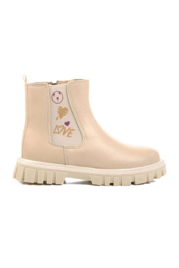 Cream Fleece Girls Boots 1788 P