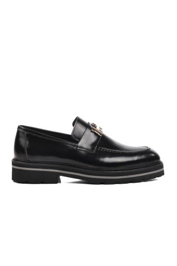 Black Genuine Leather Mens Loafer Shoes Premium 2871 M