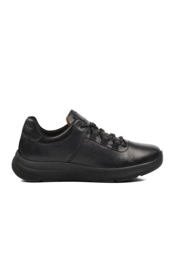 Black Genuine Leather Mens Casual Shoes 254103 M