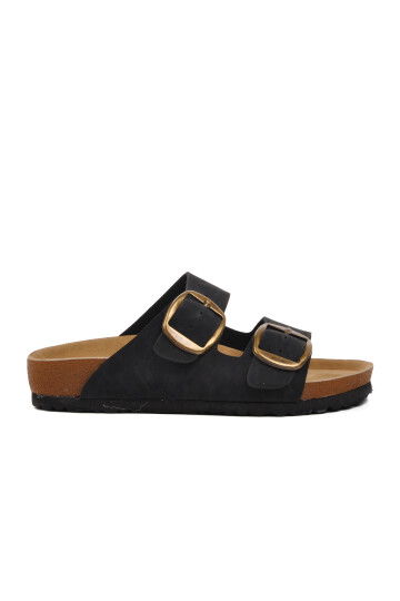 Black Cork Sole Womens Slippers PC-6958 Z