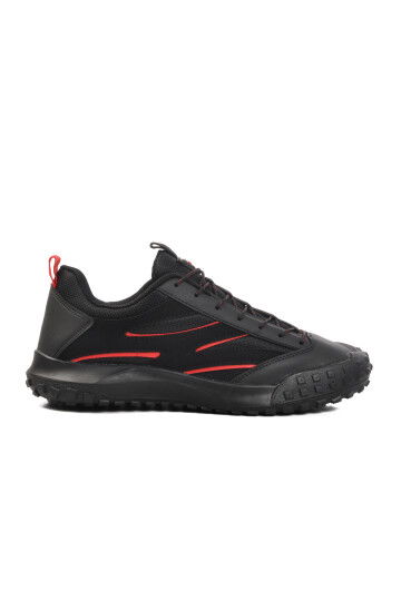 Black Red Light Flexible Mesh Mens Sneakers 2036 M