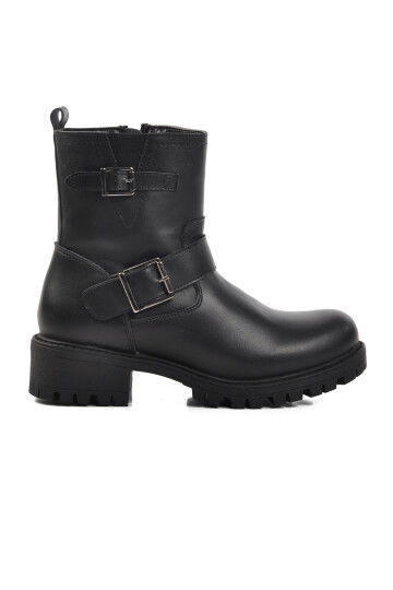 Black Zippered Womens Boots 23010 Z