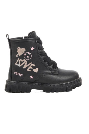 Black-Powder Fleece Inside Girls Boots 1791 P