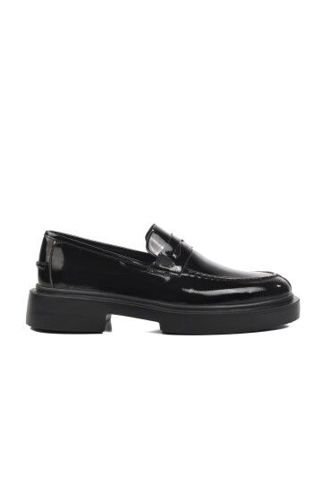 Black Patent Leather Genuine Leather Mens Loafer Shoes Premium 1018 M