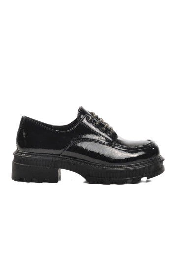 Black Patent Leather Womens Casual Shoes 7451 Z