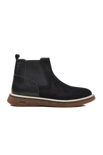 Black Suede Genuine Leather Mens Chelsea Boots 684016 M