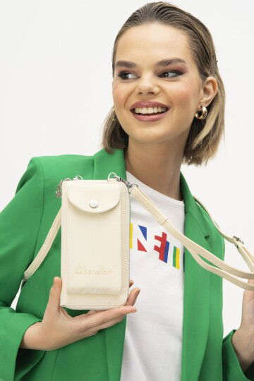 Beige Shoulder Strap Womens Wallet/Bag BNT-1213