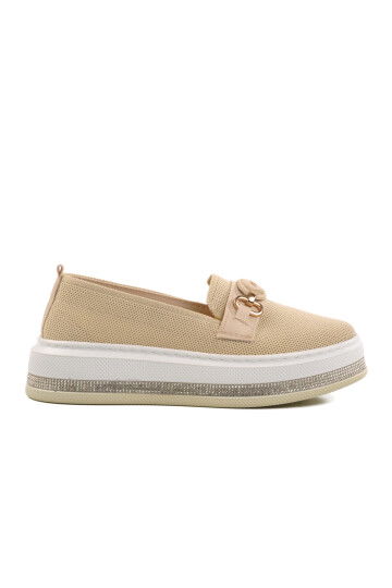 Beige Light Linen Womens Casual Shoes 261195 Z