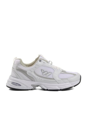 White Silver Mesh Mens Sneakers Run M