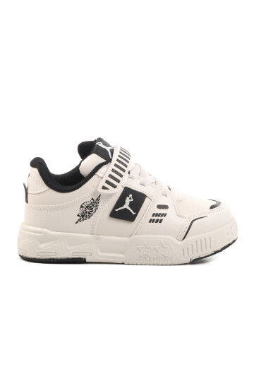 White Unisex Velcro Kids Sneakers King Short P