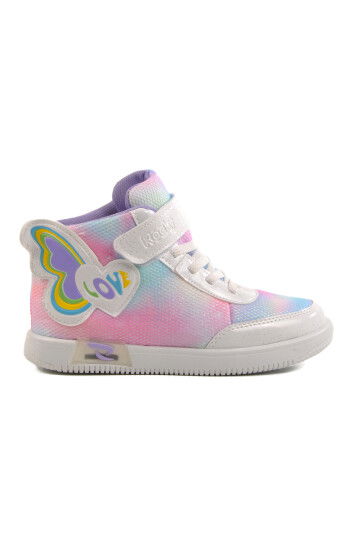 White Velcro Ankle Girl Sneaker 6503 F