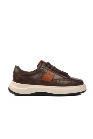 Brown Genuine Leather Mens Casual Shoes E-580 M