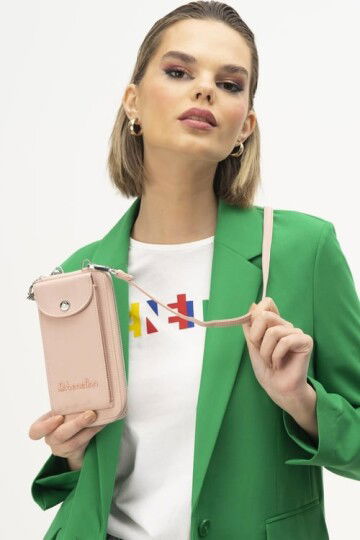 Pink Shoulder Strap Womens Wallet/Bag BNT-1213