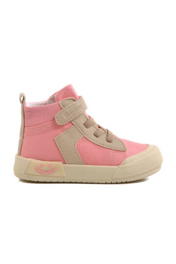 Powder Linen Ankle Length Velcro Girls Sneaker 7465 B