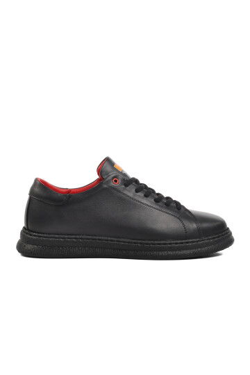 Black Genuine Leather Lightweight Casual Shoes 251013 M