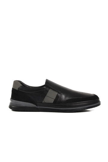 Black Genuine Leather Mens Casual Shoes 5Y2064-R176 M