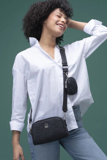 Black Womens Shoulder Bag with Wallet BNT-1278