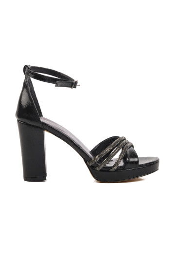 Black Platform Heel Womens Evening Shoes 655386 Z