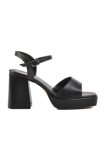 Black Platform Heel Womens High Heel Shoes 284091 Z