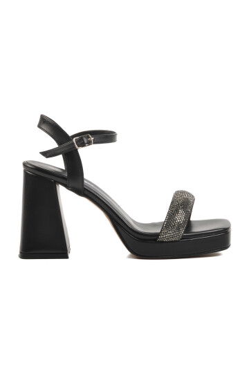 Black Platform Heel Womens Evening Shoes 336535 Z