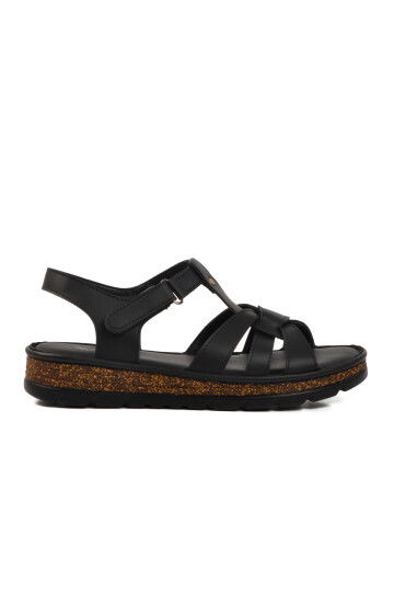 Black Velcro Womens Sandals 492127 Z