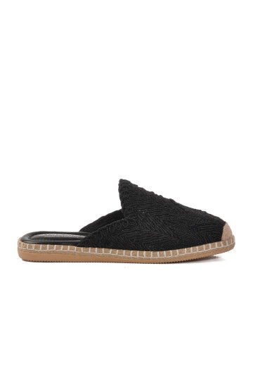 Black Closed Front Knitted Womens Slippers 542042 Z