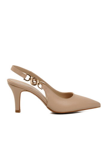 Beige Womens Thin Heel Shoes 312390 Z