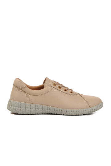 Beige Genuine Leather Womens Casual Shoes 2216114Y Z