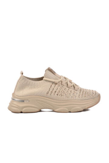 Beige Knit Lightweight Womens Sneakers Lexa 130 G