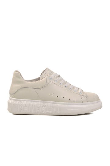 White Genuine Leather Mens Sneakers 152-21028 M