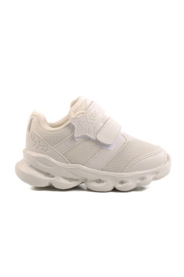 White Velcro Lightweight Girls Sneakers Cayt B