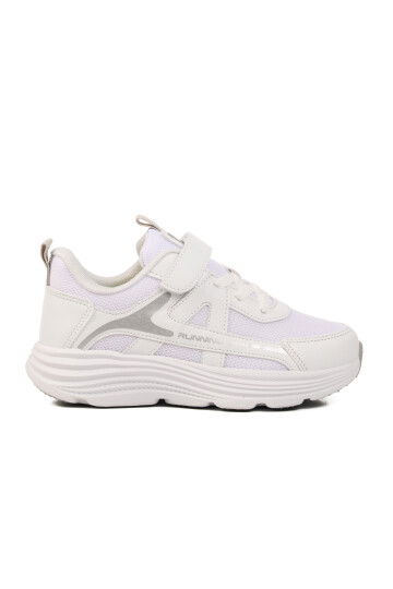 White Gray Velcro Boys Sneakers 1880 F