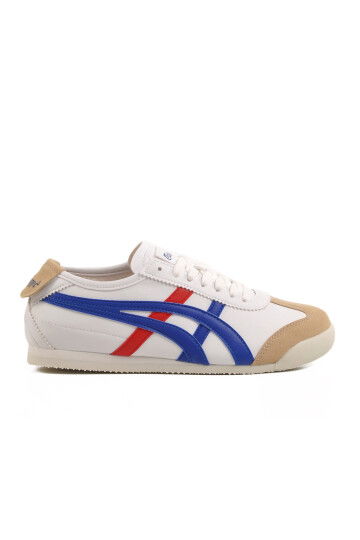 White Blue Laced Unisex Sneakers E-2013 G